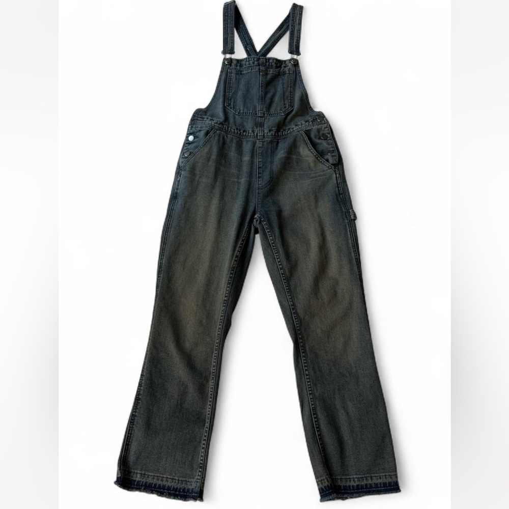 BDG dark wash overalls